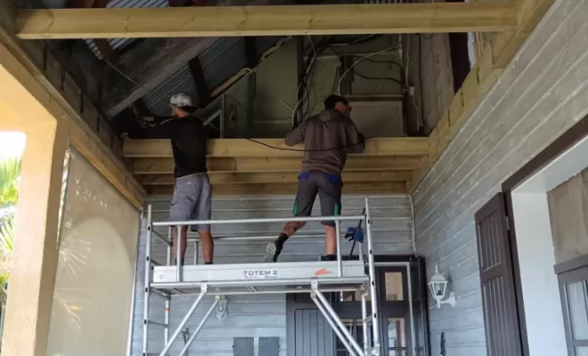 Réalisation d'un plafond terrasse d'une maison à Petite-Île, Le Tampon, GB Rénovation Toiture 974